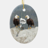 Funny Eagles en Seagull Keramisch Ornament (Achterkant)