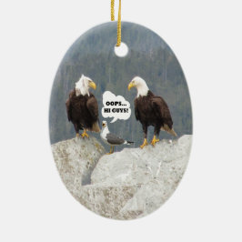 Funny Eagles en Seagull Keramisch Ornament