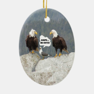Funny Eagles en Seagull Keramisch Ornament