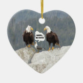 Funny Eagles en Seagull Keramisch Ornament (Voorkant)