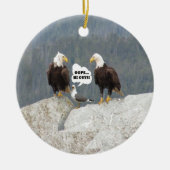 Funny Eagles en Seagull Keramisch Ornament (Voorkant)
