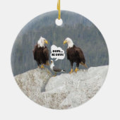 Funny Eagles en Seagull Keramisch Ornament (Achterkant)
