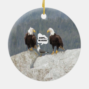 Funny Eagles en Seagull Keramisch Ornament