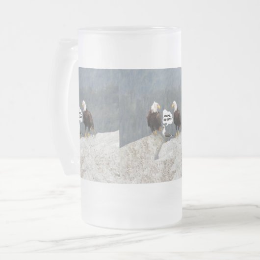 Funny Eagles en Seagull Matglas Bierpul (Voorkant links)