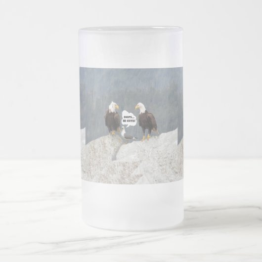 Funny Eagles en Seagull Matglas Bierpul (Center)
