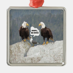 Funny Eagles en Seagull Metalen Ornament