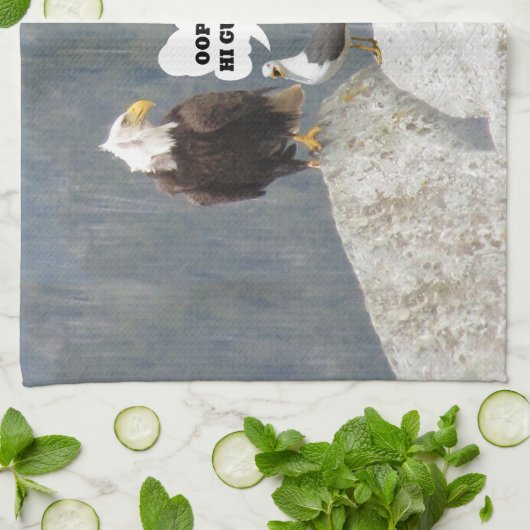 Funny Eagles en Seagull Theedoek (Gevouwen)