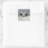 Funny Eagles en Seagull Vierkante Sticker (Tas)