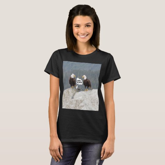 Funny Eagles en Seagull Vrouwen Basic T-shirt (Voorkant volledig)