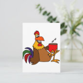 Funny Early Bird Rooster Drink koffie Briefkaart (Staand voorkant)