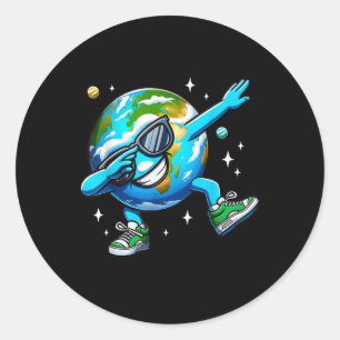Funny Earth Dab - Earth Day 2024 Kinder Jongens Da Ronde Sticker