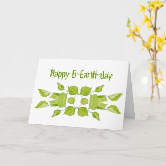 Funny Earth Day apr 22, Birthday, 100 % gerecycled Kaart (Gele Bloem)