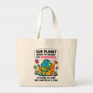 Funny Earth Reading Book - Our Planet Needs To Adj Grote Tote Bag