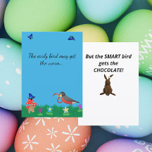 Funny Easter Bird Pun Flat Holiday Card