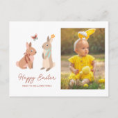 Funny Easter Bunnies "Happy Easter"-foto Feestdagenkaart (Voorkant)