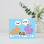 Funny Easter Bunnies Illustration Greeting Briefkaart (Staand voorkant)