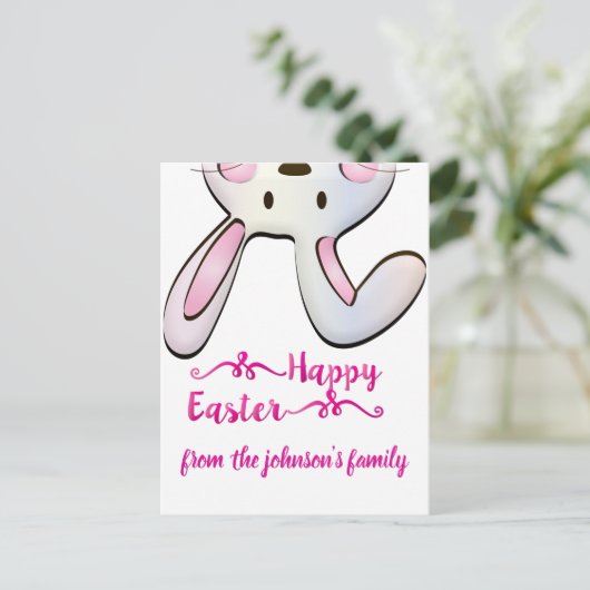 Funny Easter Bunny Briefkaart (Staand voorkant)