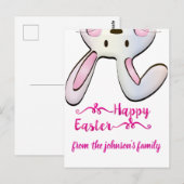 Funny Easter Bunny Briefkaart (Voorkant / Achterkant)