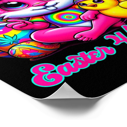 Funny Easter Bunny Chick Smoking  Poster (Hoek)