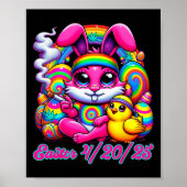 Funny Easter Bunny Chick Smoking  Poster (Voorkant)