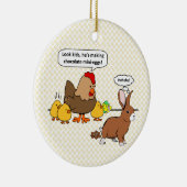 Funny Easter Bunny Chocolate Eggs Keramisch Ornament (Rechts)