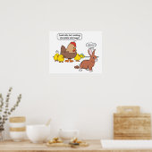 Funny Easter Bunny Chocolate Eggs Poster (Keuken)