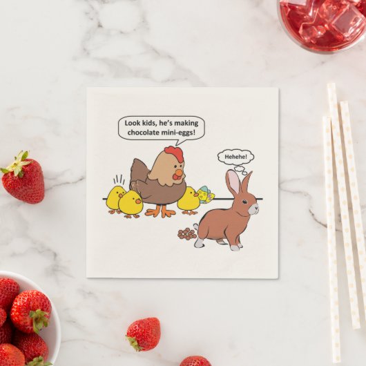 Funny Easter Bunny Chocolate Eggs Servetten (Insitu)