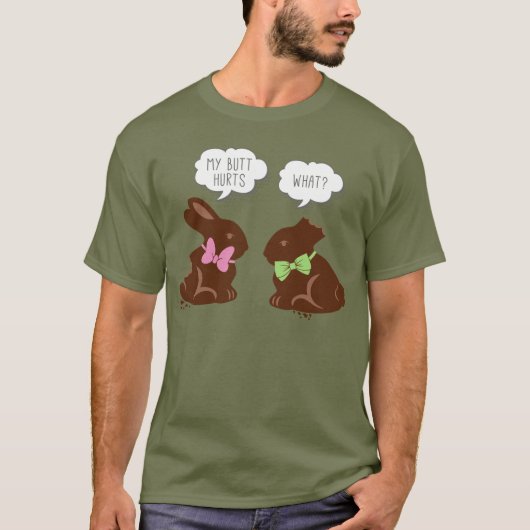 Funny Easter Bunny Chocolate T-Shirt (Voorkant)
