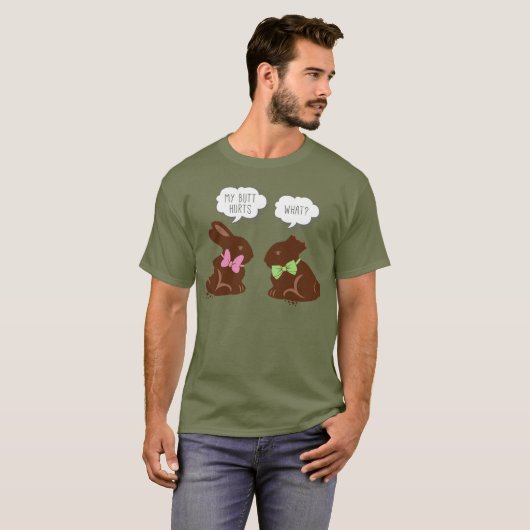 Funny Easter Bunny Chocolate T-Shirt (Voorkant volledig)