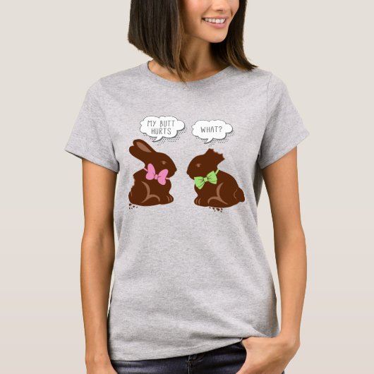 Funny Easter Bunny Chocolate T-shirt (Voorkant)