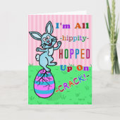 Funny Easter Bunny Cracked Egg Humor Feestdagen Kaart (Voorkant)