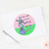 Funny Easter Bunny Cracked Egg Humor Ronde Sticker (Envelop)