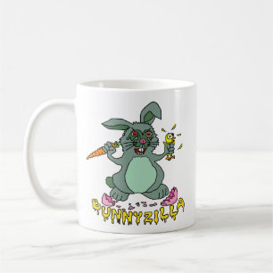 Funny Easter Bunny Cute Bunnyzilla Rabbit Cartoon Koffiemok
