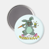 Funny Easter Bunny Cute Bunnyzilla Rabbit Cartoon Magneet (Voorkant / Achterkant)