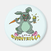 Funny Easter Bunny Cute Bunnyzilla Rabbit Cartoon Magneet (Voorkant)