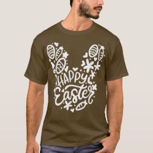 Funny Easter Bunny Cute Easter Hunter Face Bun T-shirt