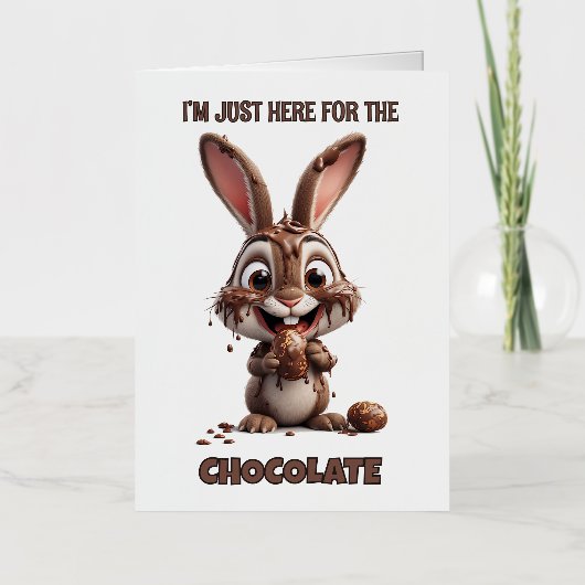 Funny Easter Bunny – Cute & Playful Easter Design Folie Feestdagenkaart (Voorkant)