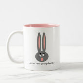 Funny Easter Bunny Dames Gossip Tweekleurige Koffiemok (Links)