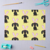 Funny Easter Bunny Dog Black en Tan Dachshund Tissuepapier (Craft)