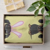 Funny Easter Bunny Dog Black en Tan Dachshund Tissuepapier (Geschenk)