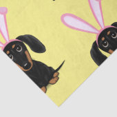 Funny Easter Bunny Dog Black en Tan Dachshund Tissuepapier (Detail)