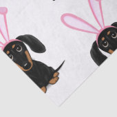 Funny Easter Bunny Dog Black en Tan Dachshund Tissuepapier (Detail)