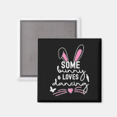 Funny Easter Bunny Ears Danser Lover Pun Fo Magneet (Voorkant / Achterkant)