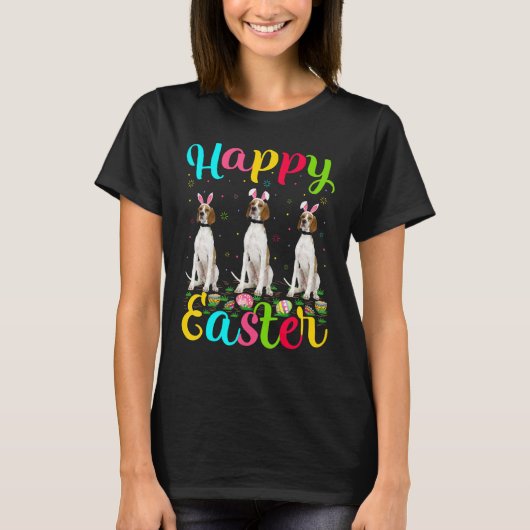 Funny Easter Bunny English Pointer Dog Happy E T-shirt (Voorkant)