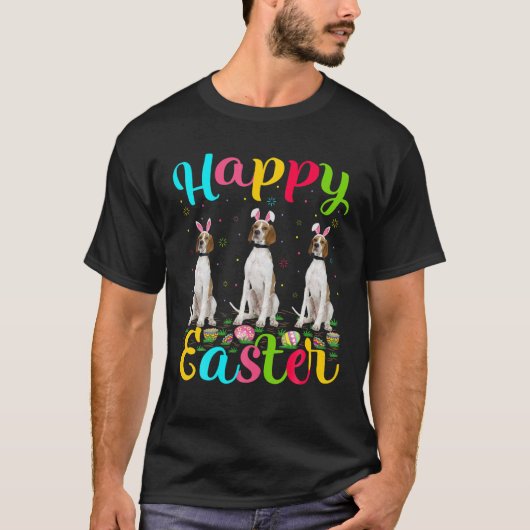 Funny Easter Bunny English Pointer Dog Happy E T-shirt (Voorkant)