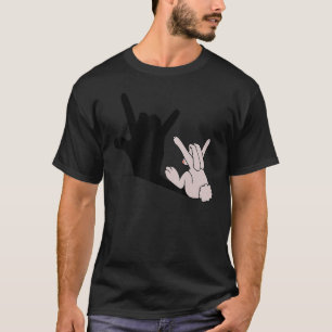 Funny Easter Bunny Hand Shadow Rabbit Paasdag T-shirt