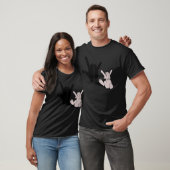 Funny Easter Bunny Hand Shadow Rabbit Paasdag T-shirt (Unisex)