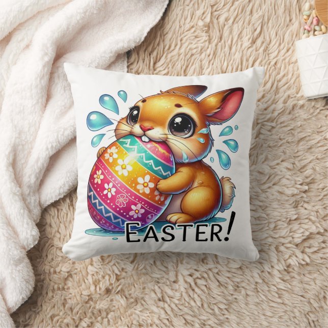 Funny Easter Bunny Kussen (Deken)