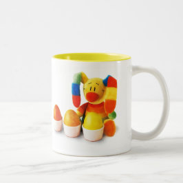 Funny Easter Bunny met Eggs Gift Tweekleurige Koffiemok
