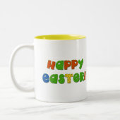 Funny Easter Bunny met Eggs Gift Tweekleurige Koffiemok (Links)